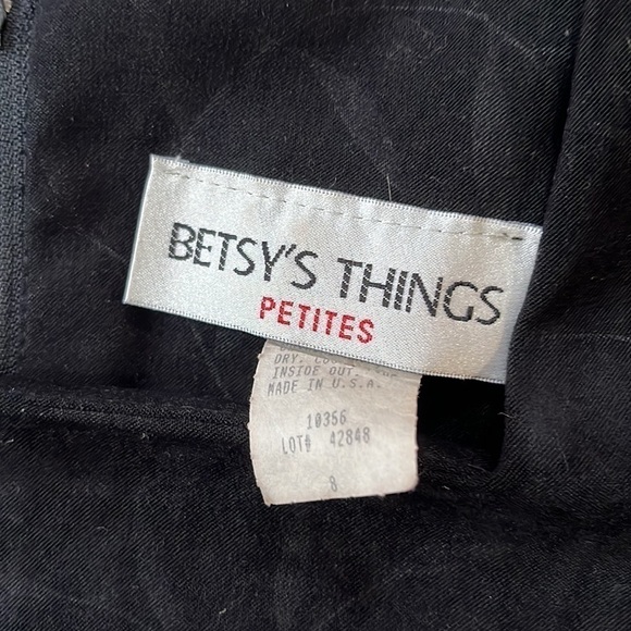 vintage Dress Black By Betsys Things Size 8 Petite - Picture 4 of 7